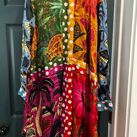 FARM RIO NWOT Earth Rainbow Long Sleeve Dress - Picture 6 of 6